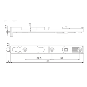 Chốt cánh phụ - Hình ảnh chính diện