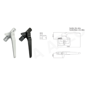 Tay nắm gài cửa hất - góc nghiêng
