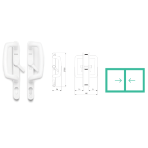 Tay nắm chữ D cửa đi trượt REHAU chính diện